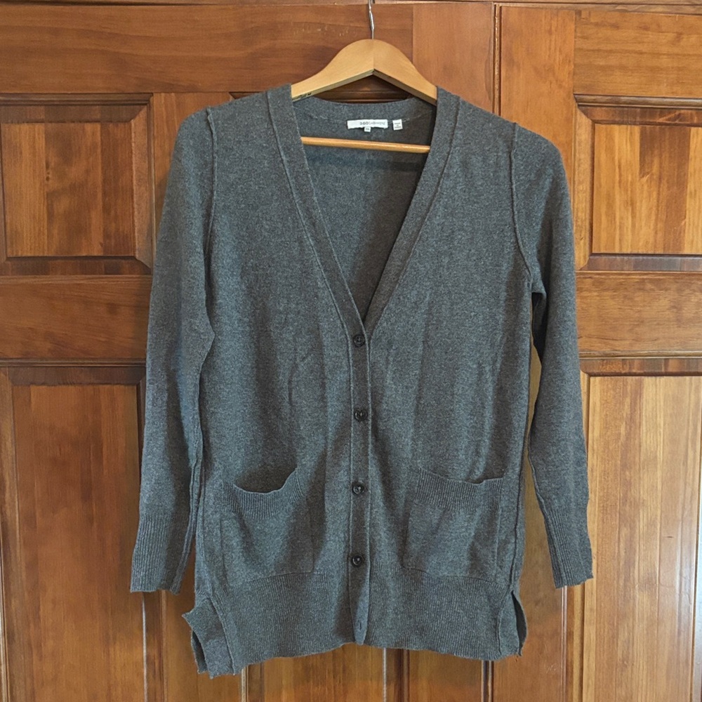 360 Cashmere Dark Gray Cardigan